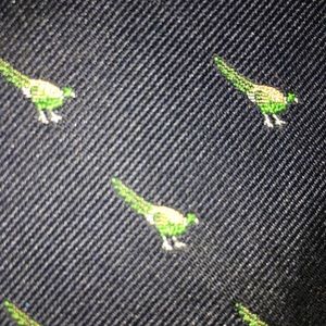 Aquascutum London Silk Tie with peacock on it.